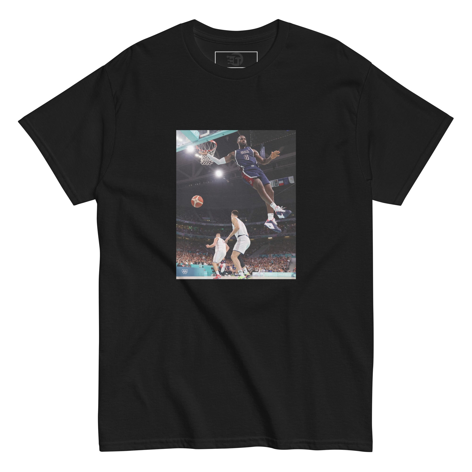 T-shirt classique unisexe Lebron James Iconic Olympic picture