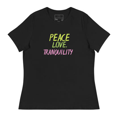 T-shirt Décontracté pour Femme Peace Love tranquility