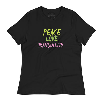 T-shirt Décontracté pour Femme Peace Love tranquility